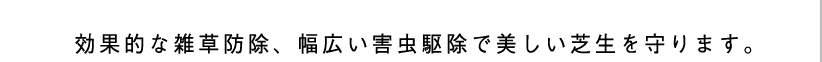 効果的な雑草防除、幅広い害虫駆除で美しい芝生を守ります。